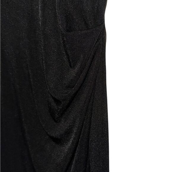 Significant Other Bambi Long Sleeve Cut Out Back Ruched Black Maxi Dress Size 4 - Picture 13 of 15